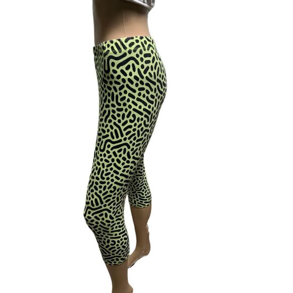 NO BOUNDARIES Patterned Knee Length Elastic Waistband Womens Leggings Size Med - Picture 7 of 14